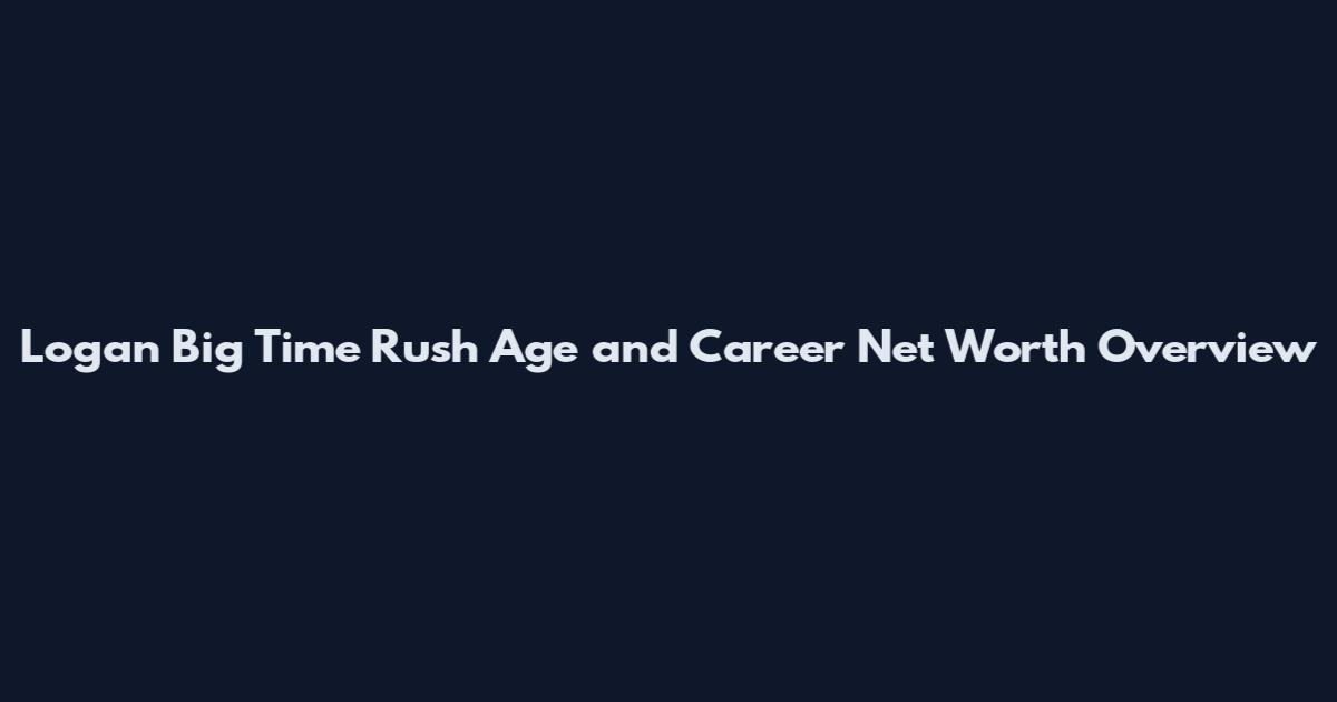 Logan Big Time Rush Age and Career Net Worth Overview