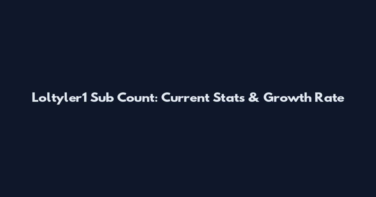 Loltyler1 Sub Count: Current Stats & Growth Rate