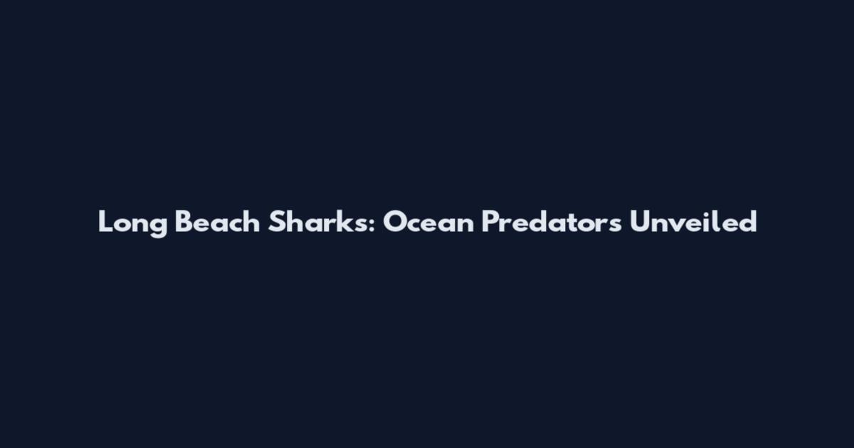 Long Beach Sharks: Ocean Predators Unveiled