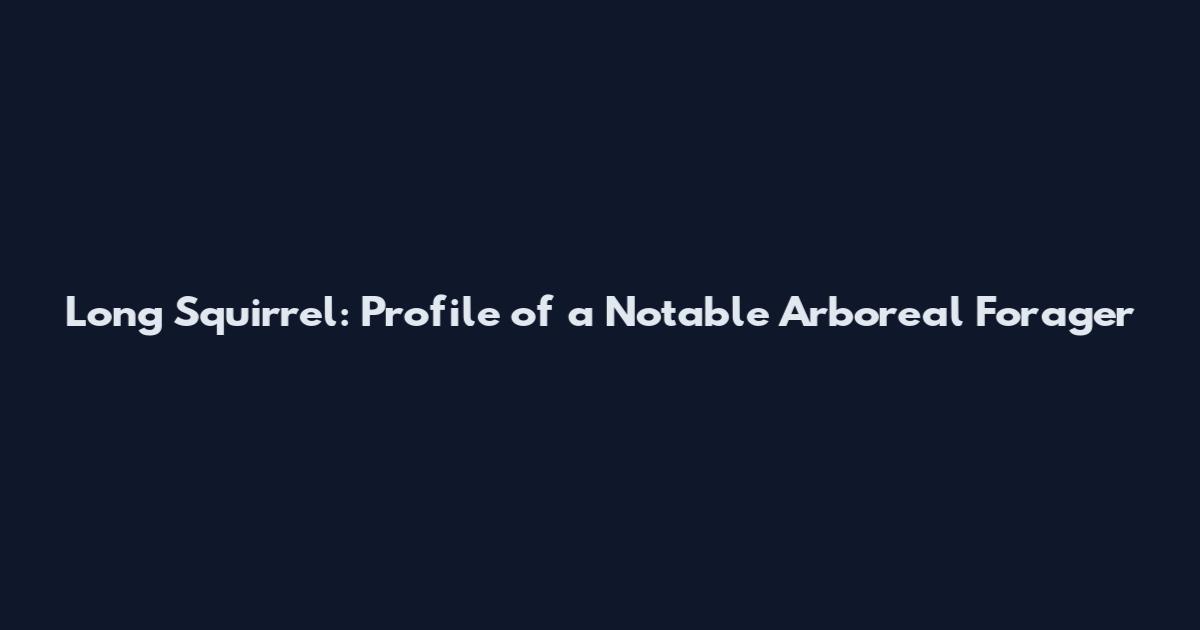 Long Squirrel: Profile of a Notable Arboreal Forager