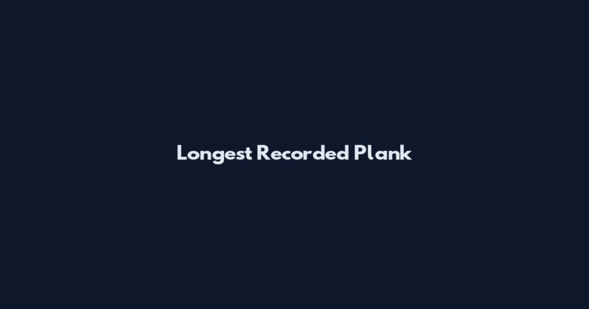 Longest Recorded Plank