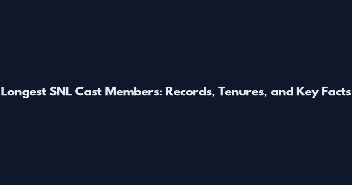 Longest SNL Cast Members: Records, Tenures, and Key Facts