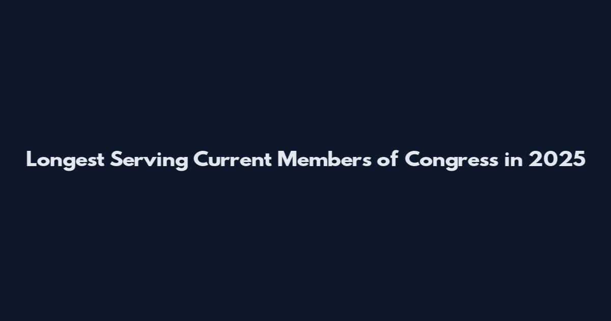 Longest Serving Current Members of Congress in 2025