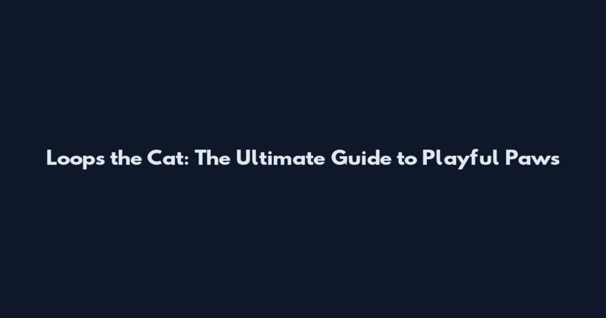 Loops the Cat: The Ultimate Guide to Playful Paws