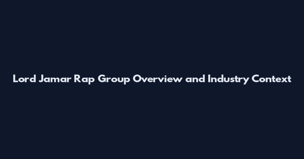Lord Jamar Rap Group Overview and Industry Context
