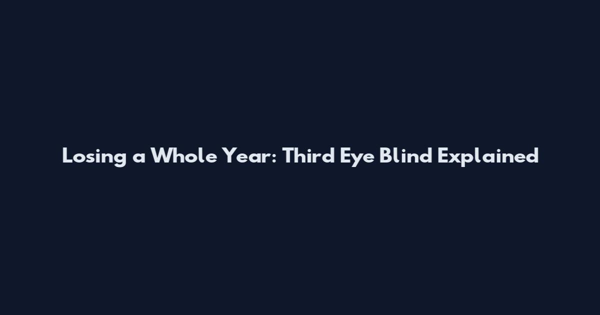 Losing a Whole Year: Third Eye Blind Explained