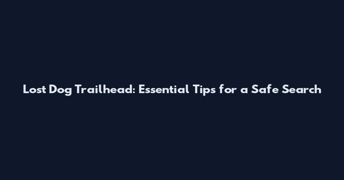 Lost Dog Trailhead: Essential Tips for a Safe Search