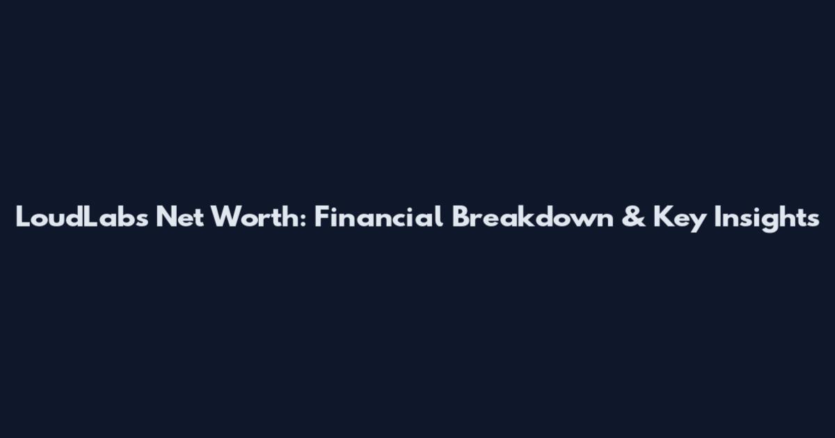 LoudLabs Net Worth: Financial Breakdown & Key Insights