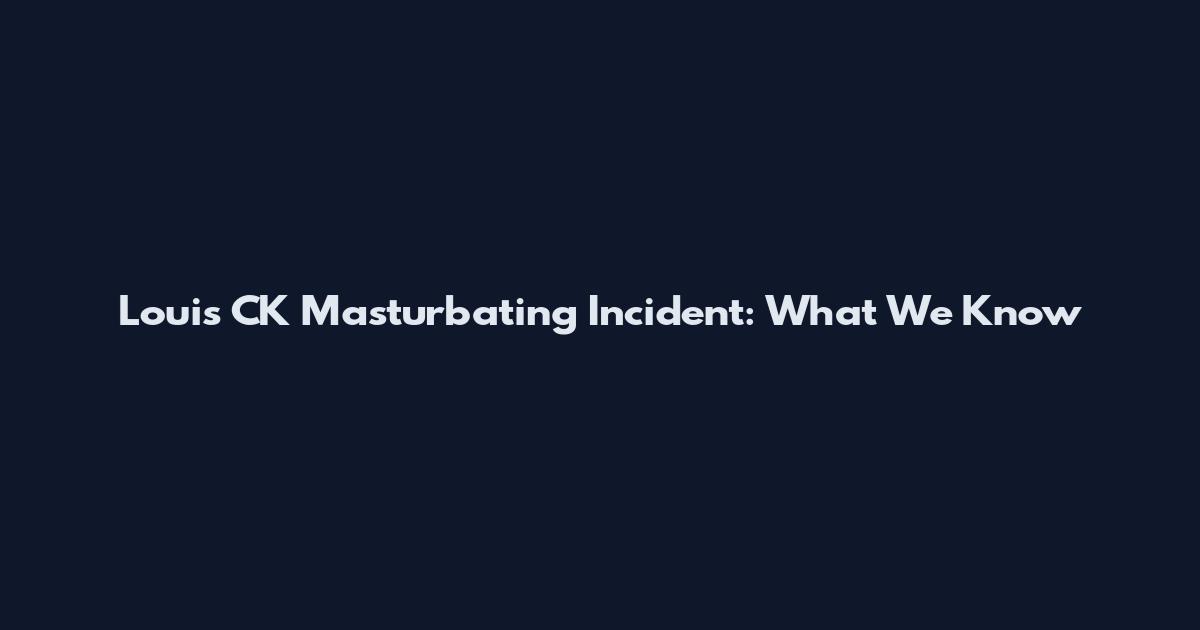 Louis CK Masturbating Incident: What We Know