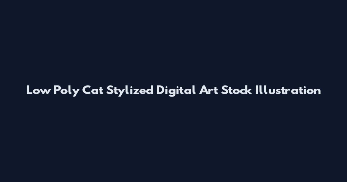 Low Poly Cat Stylized Digital Art Stock Illustration