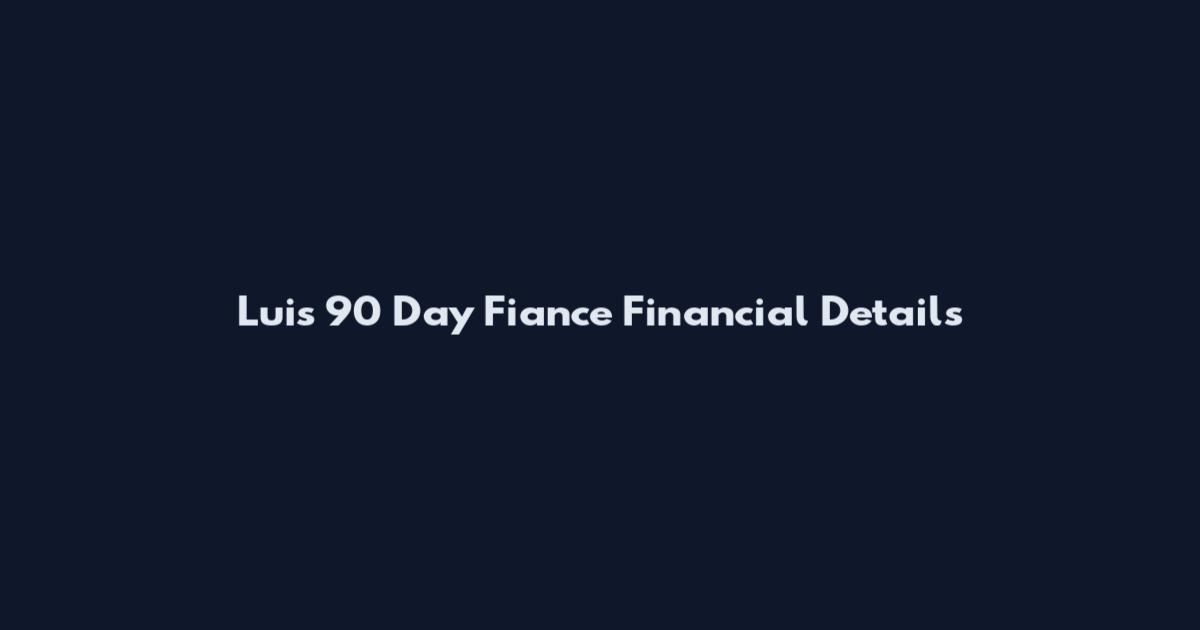 Luis 90 Day Fiance Financial Details
