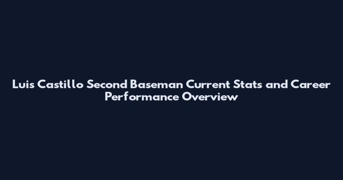 Luis Castillo Second Baseman Current Stats and Career Performance Overview