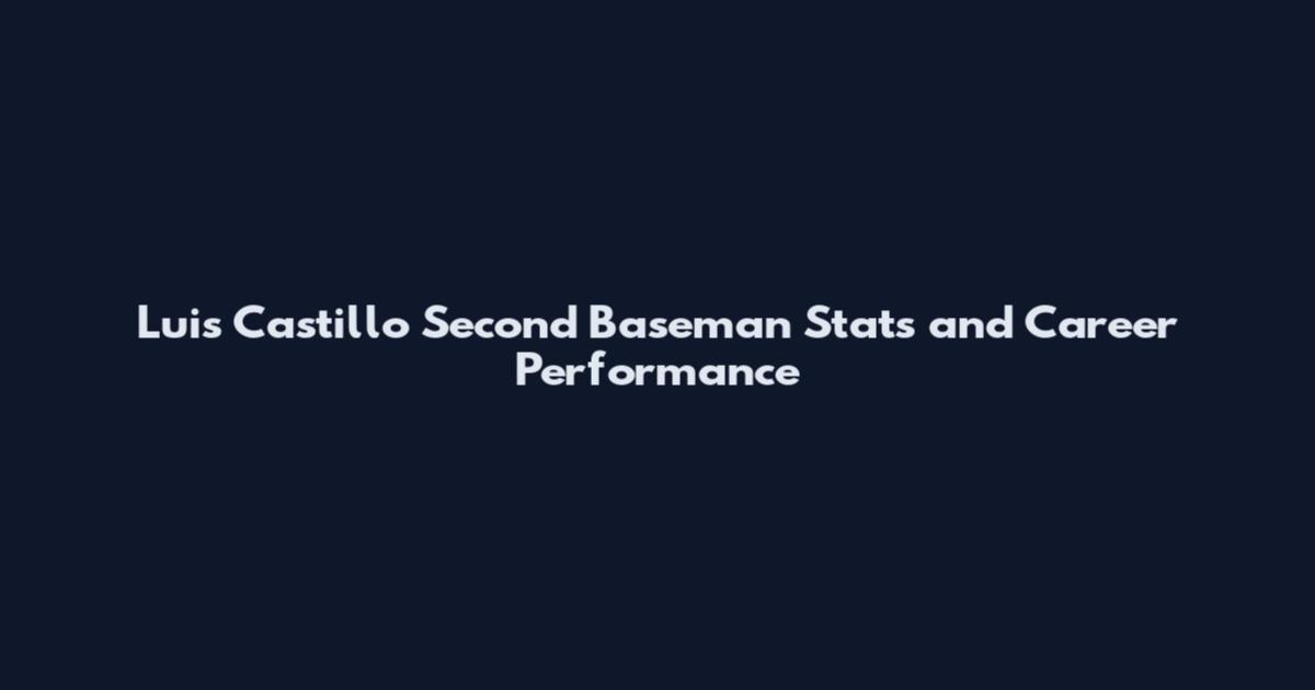 Luis Castillo Second Baseman Stats and Career Performance