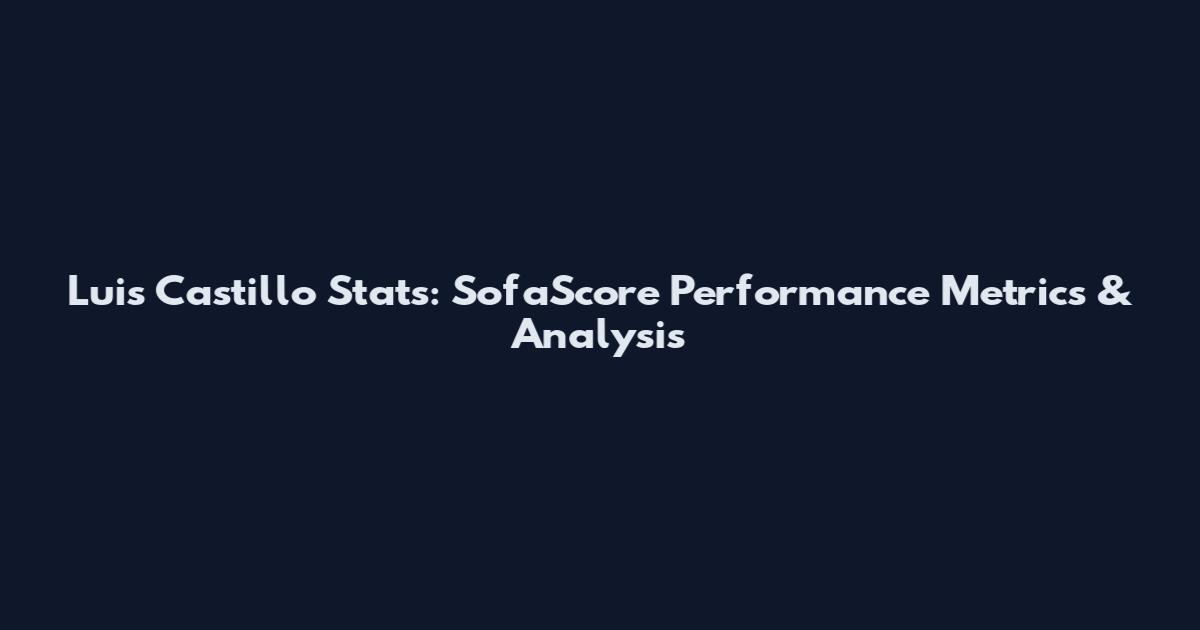 Luis Castillo Stats: SofaScore Performance Metrics & Analysis