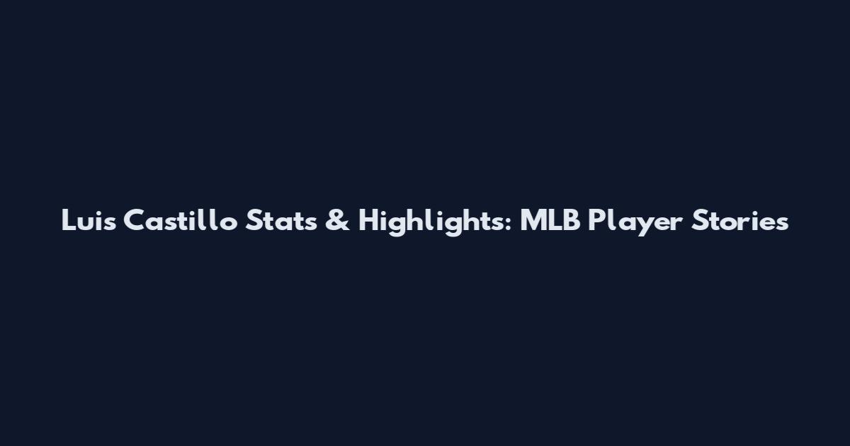 Luis Castillo Stats & Highlights: MLB Player Stories