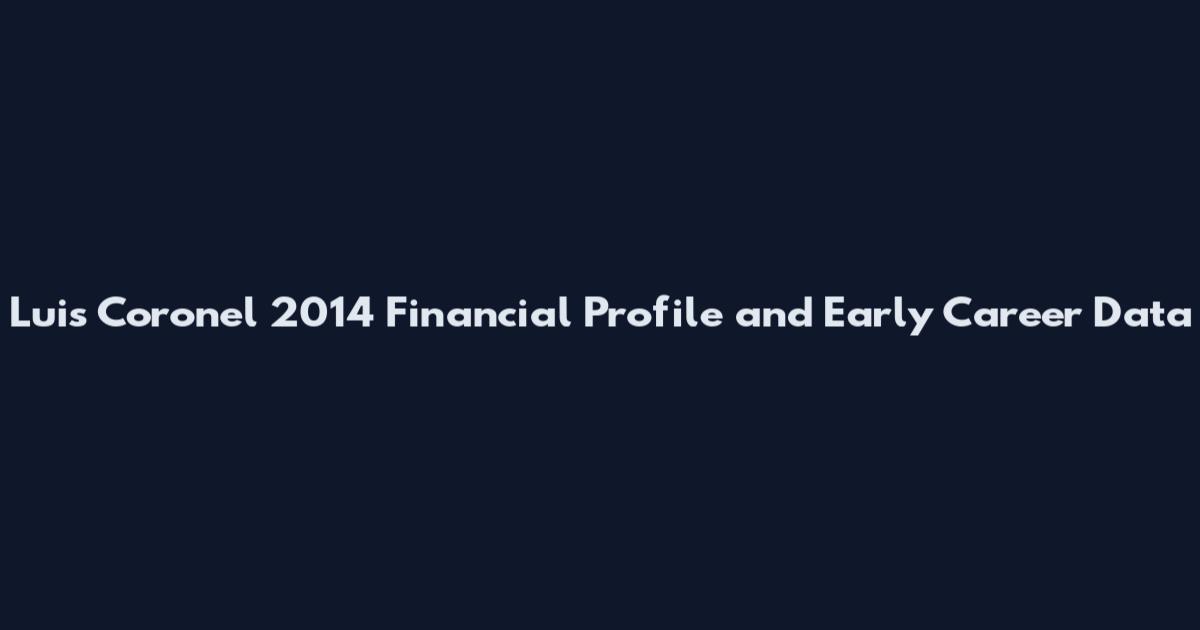 Luis Coronel 2014 Financial Profile and Early Career Data