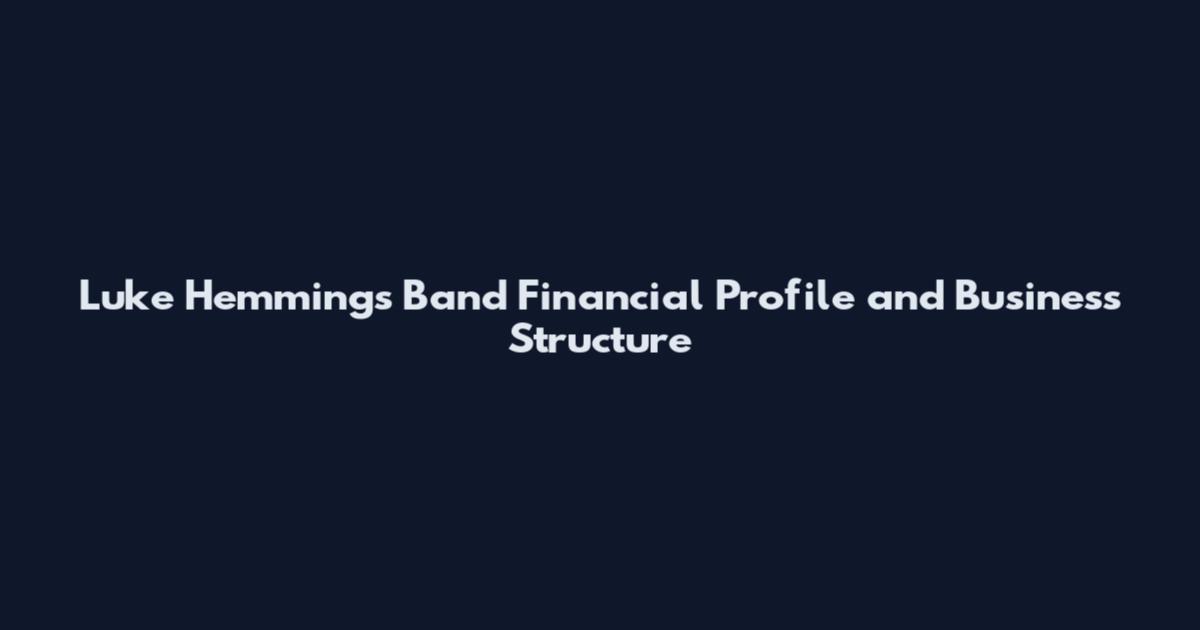 Luke Hemmings Band Financial Profile and Business Structure