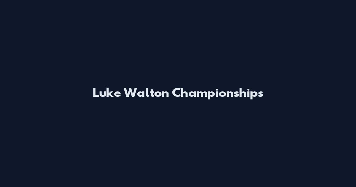 Luke Walton Championships