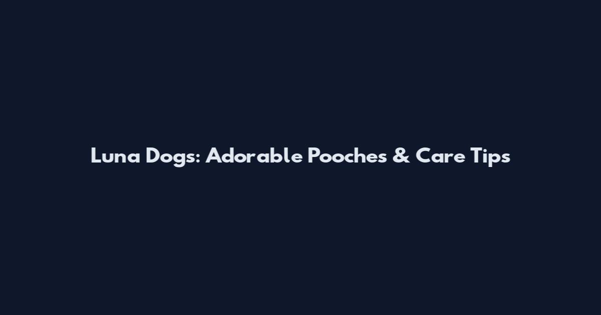 Luna Dogs: Adorable Pooches & Care Tips