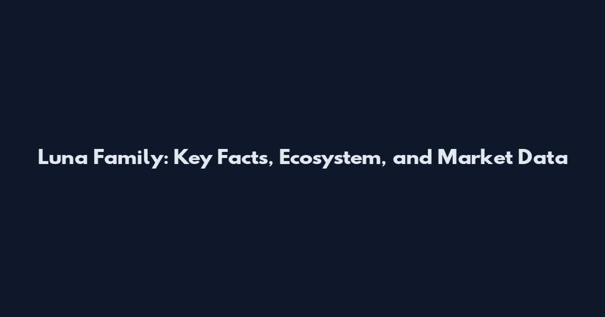 Luna Family: Key Facts, Ecosystem, and Market Data