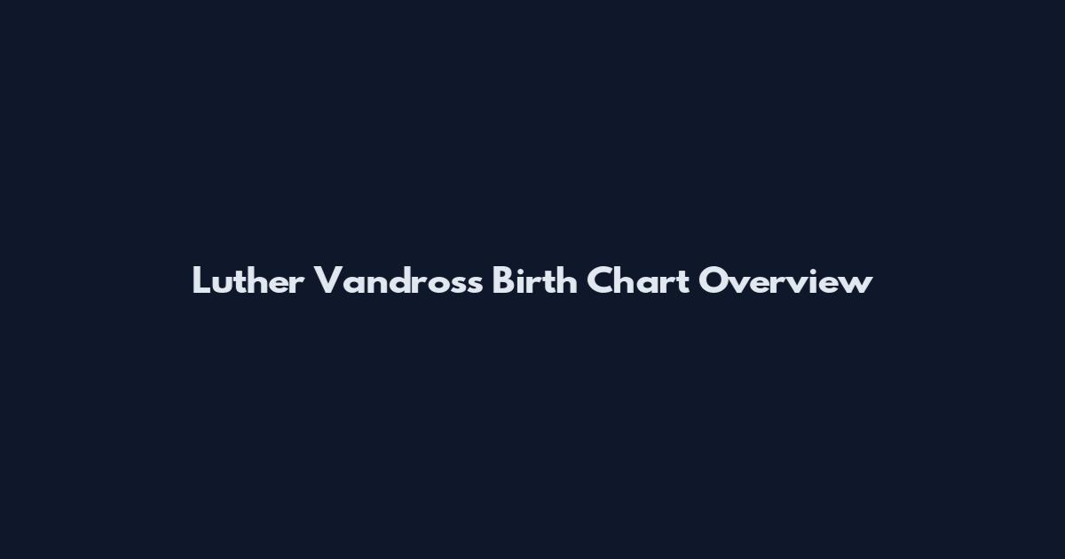 Luther Vandross Birth Chart Overview