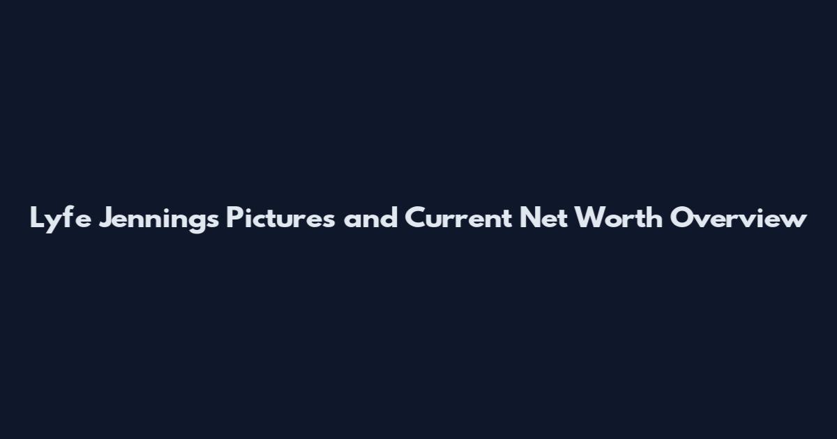 Lyfe Jennings Pictures and Current Net Worth Overview