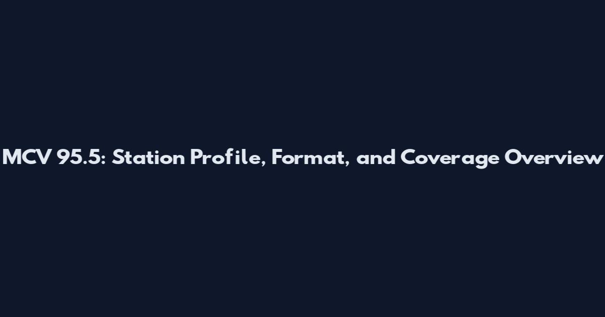 MCV 95.5: Station Profile, Format, and Coverage Overview