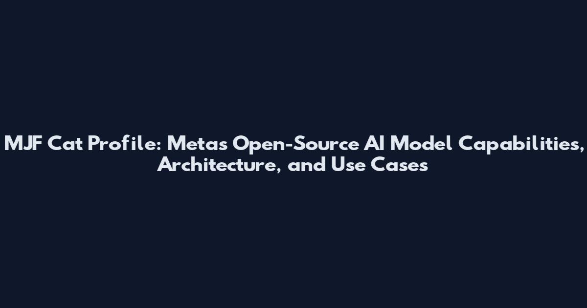MJF Cat Profile: Meta's Open-Source AI Model Capabilities, Architecture, and Use Cases