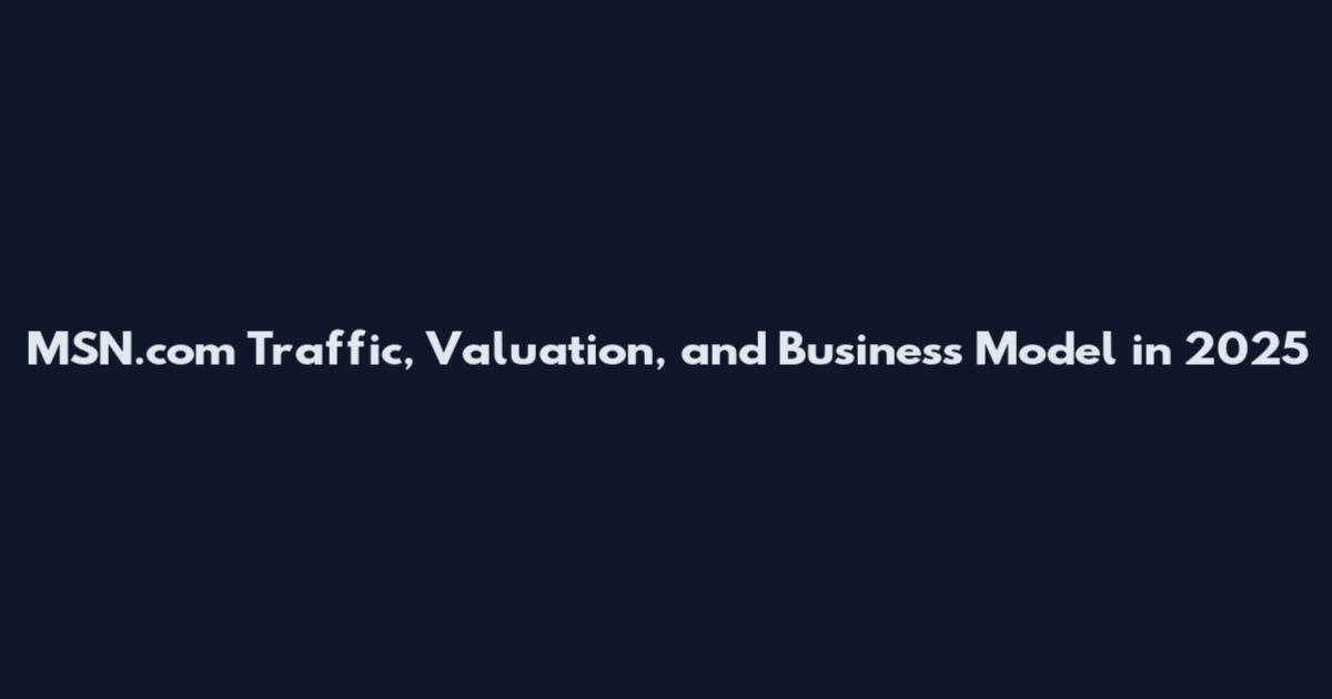 MSN.com Traffic, Valuation, and Business Model in 2025