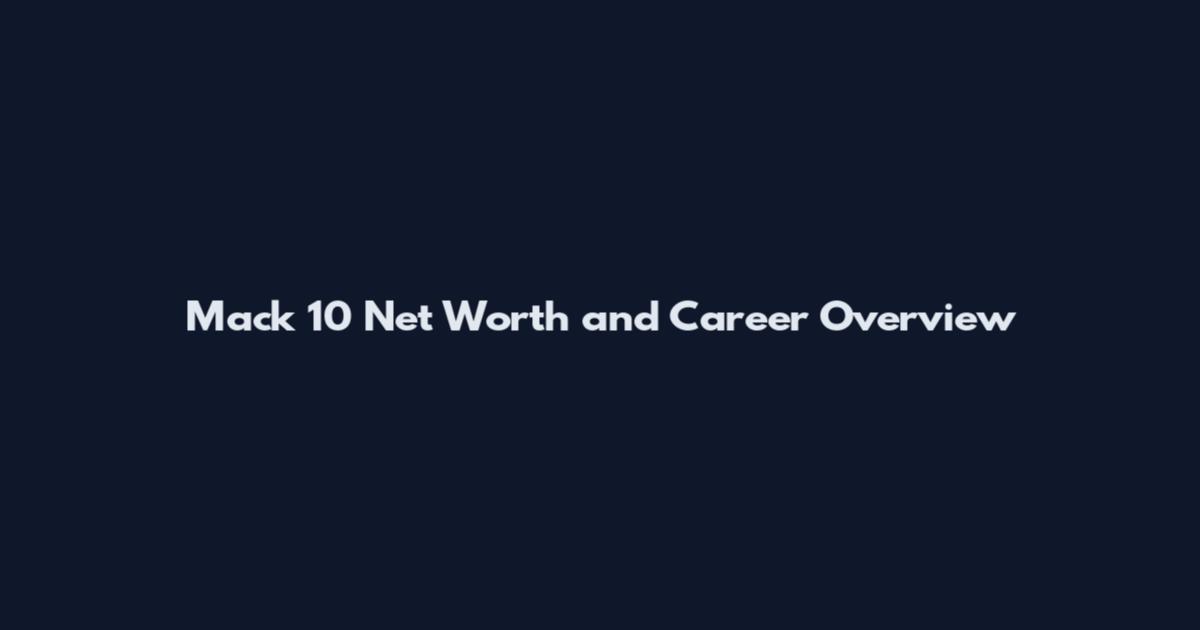 Mack 10 Net Worth and Career Overview