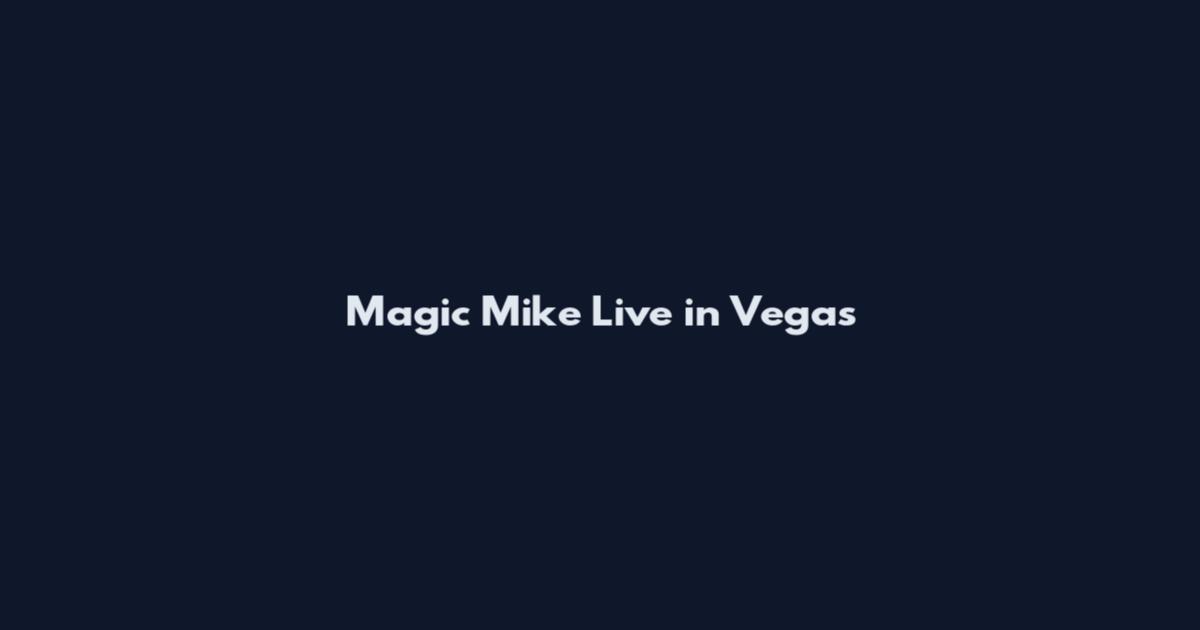 Magic Mike Live in Vegas