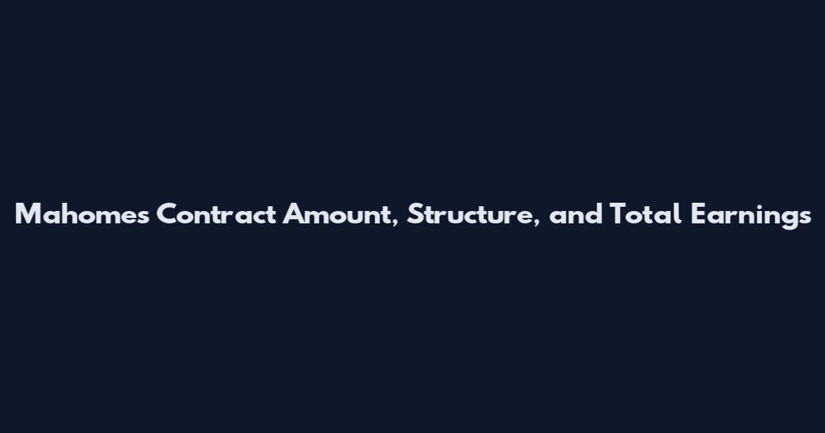 Mahomes Contract Amount, Structure, and Total Earnings