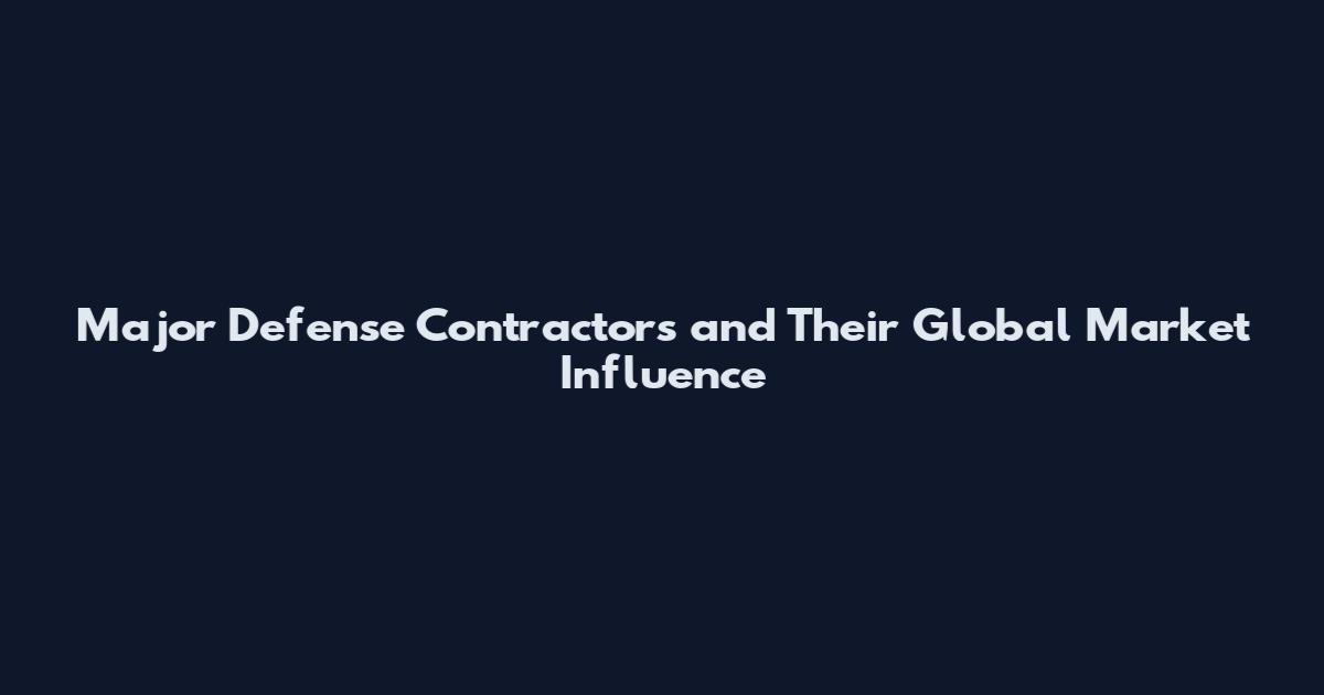 Major Defense Contractors and Their Global Market Influence