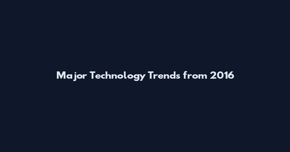 Major Technology Trends from 2016