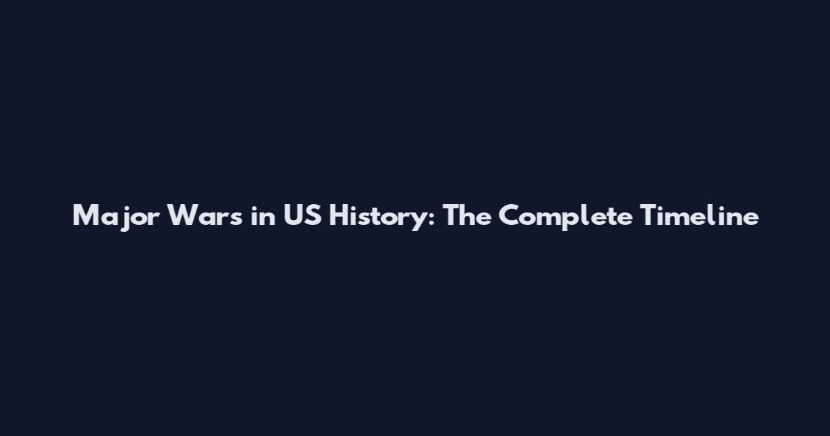 Major Wars in US History: The Complete Timeline