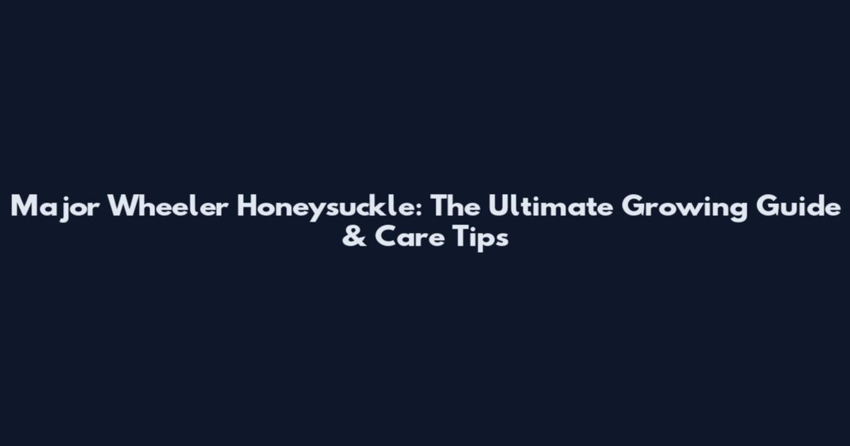 Major Wheeler Honeysuckle: The Ultimate Growing Guide & Care Tips