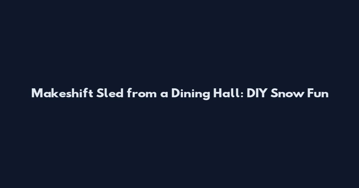 Makeshift Sled from a Dining Hall: DIY Snow Fun