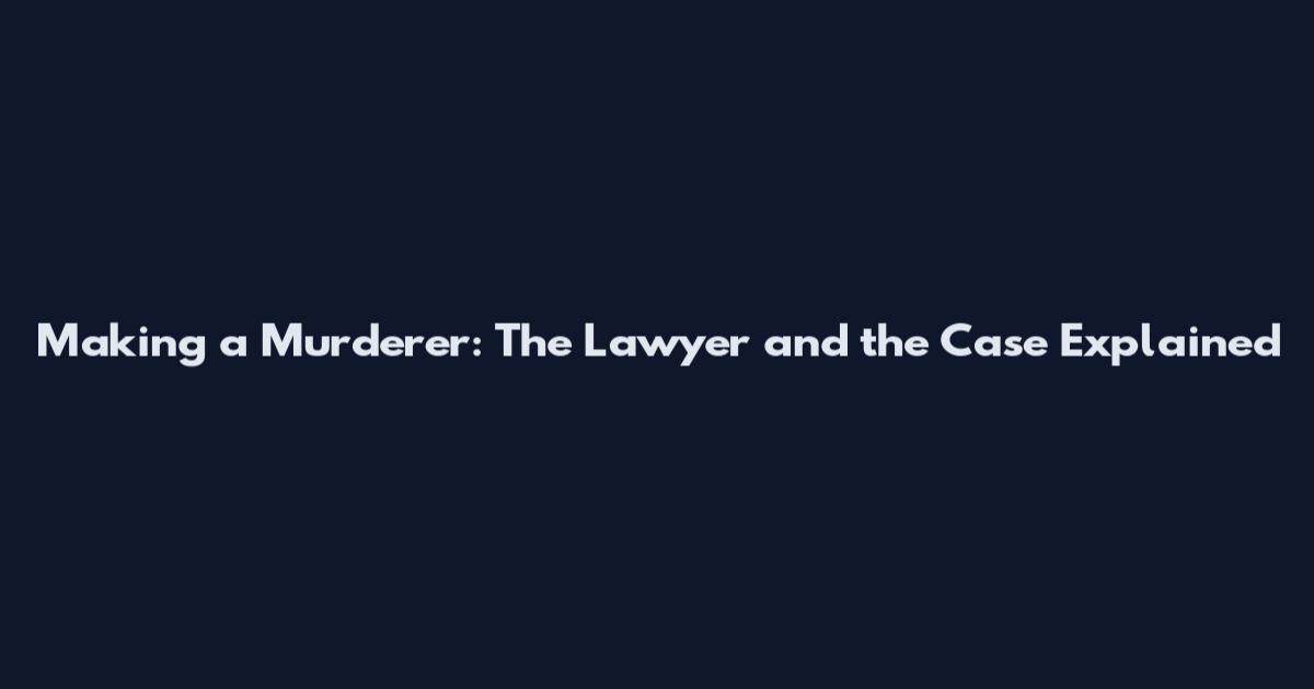 Making a Murderer: The Lawyer and the Case Explained