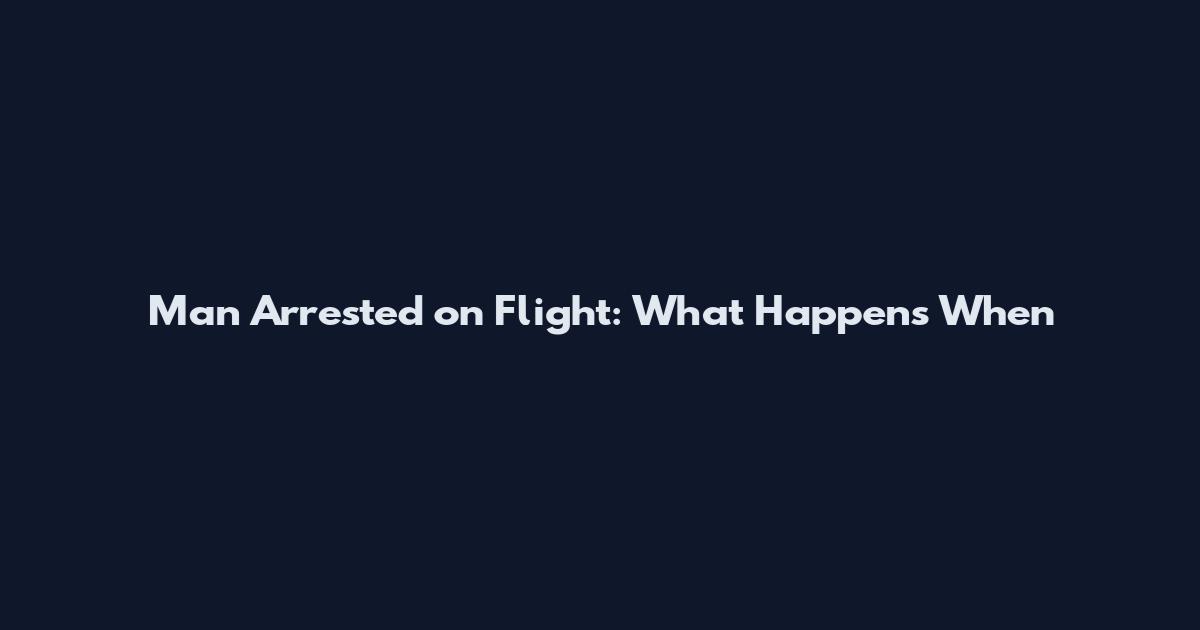 Man Arrested on Flight: What Happens When