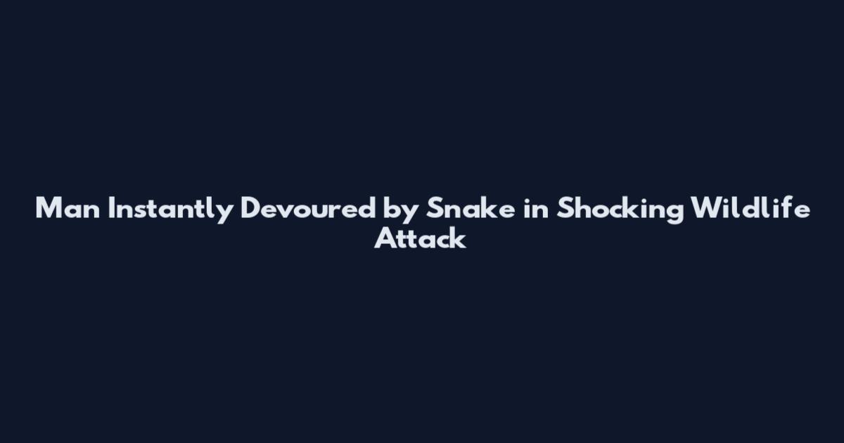 Man Instantly Devoured by Snake in Shocking Wildlife Attack