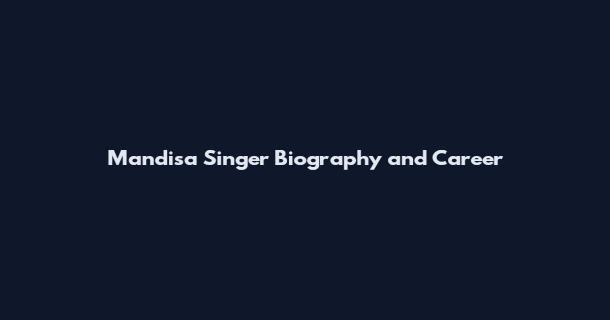 Mandisa Singer Biography and Career