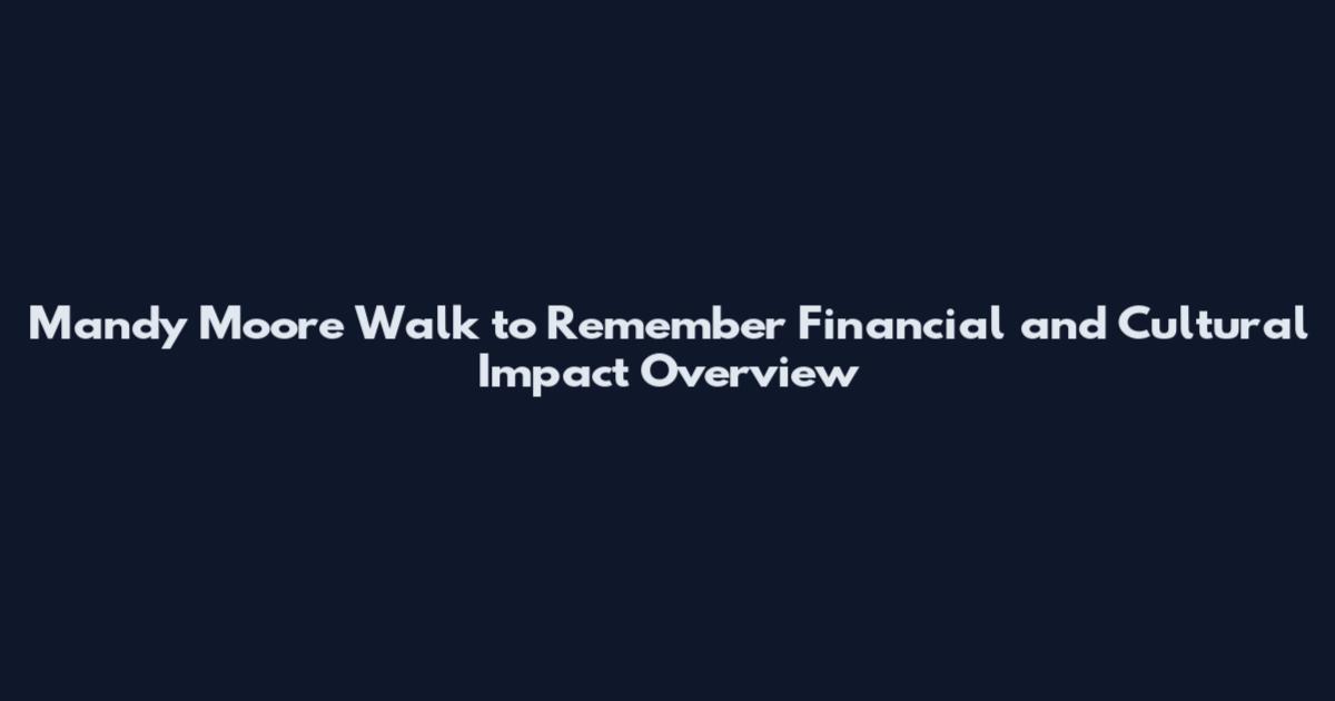 Mandy Moore Walk to Remember Financial and Cultural Impact Overview