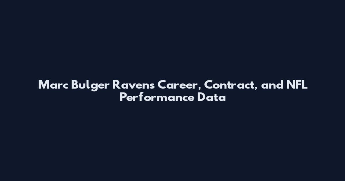 Marc Bulger Ravens Career, Contract, and NFL Performance Data