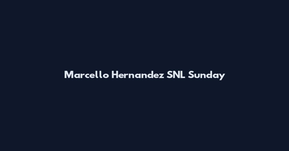 Marcello Hernandez SNL Sunday
