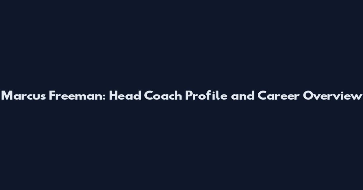 Marcus Freeman: Head Coach Profile and Career Overview