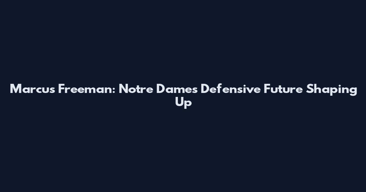 Marcus Freeman: Notre Dame's Defensive Future Shaping Up