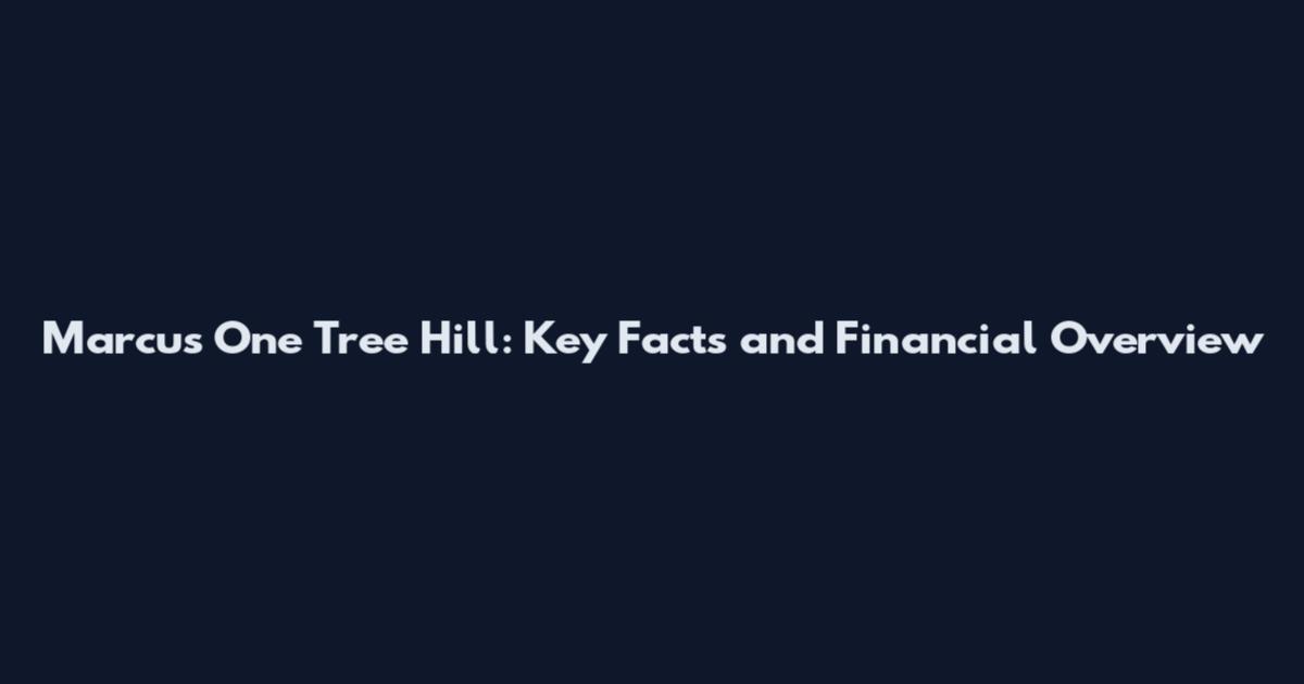 Marcus One Tree Hill: Key Facts and Financial Overview