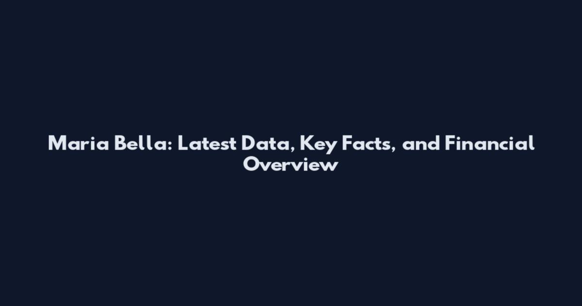 Maria Bella: Latest Data, Key Facts, and Financial Overview
