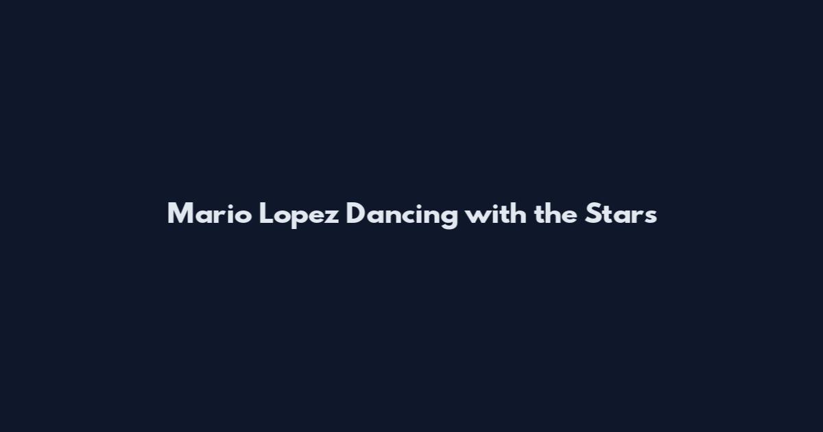 Mario Lopez Dancing with the Stars