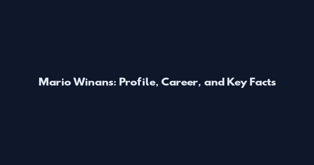 Mario Winans: Profile, Career, and Key Facts